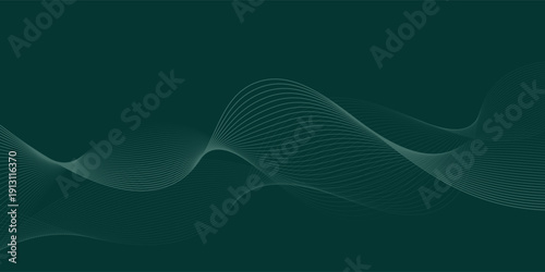 Wave soft green gradient with dark green background