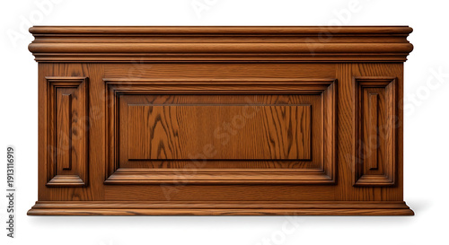 A premium architectural asset featuring classic wooden wainscoting with ornate moldings and recessed panels. 