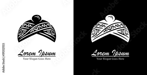 Logo design in the form of a blangkon with a front view