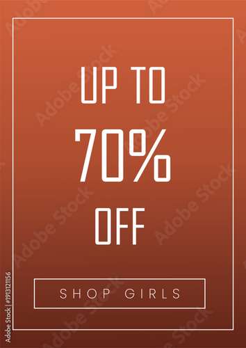 Up to 70 Percent Off Sale Banner Minimal Typography Promotion Background