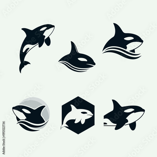 Orca Killer Whale Logo Collection.