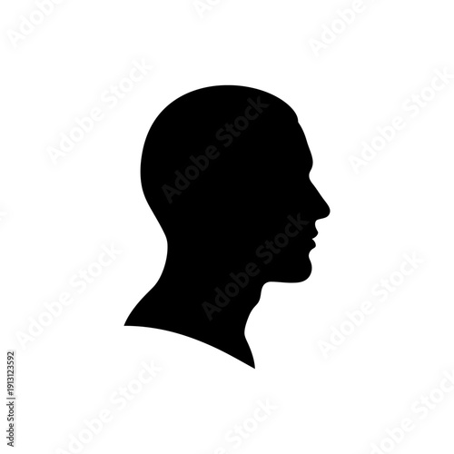 Silhouette of a Mans Head in Profile.