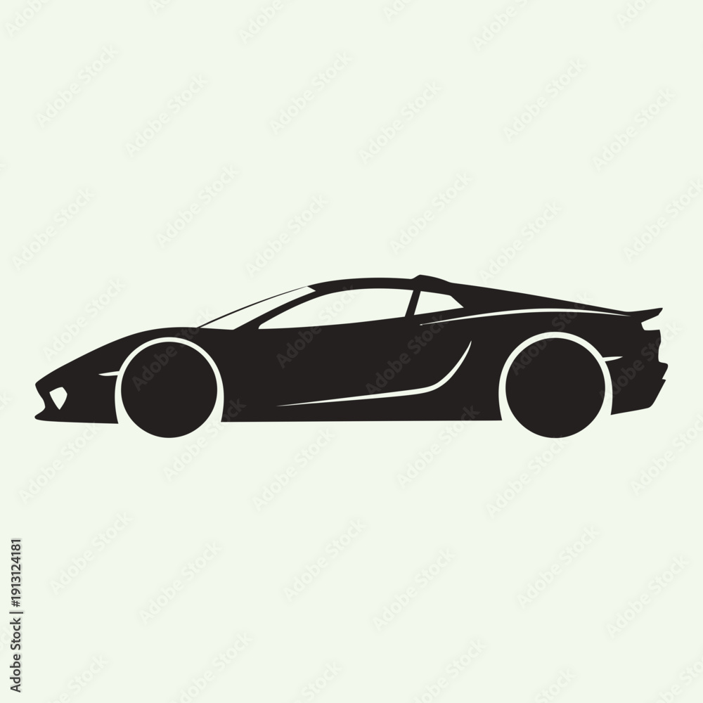 Obraz premium Silhouette of a Sleek Sports Car.