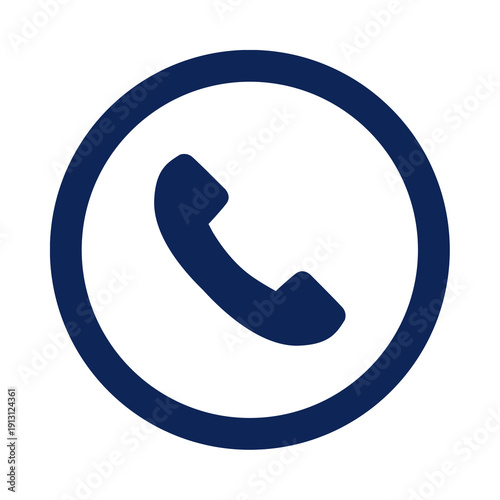 Blue telephone icon isolated on transparent background