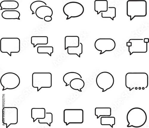 Modern Editable Speech Bubbles Set for Social Media, Chat & Podcasts - Vector EPS10