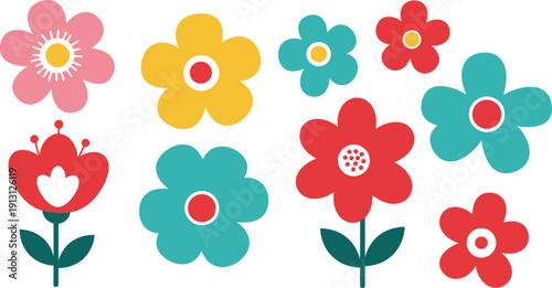 Seamless floral pattern featuring a cute pink garden flower and leaf nature design as a vector illustration for spring wallpaper textile or summer ornament decoration art