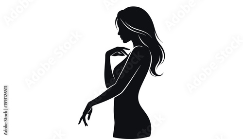 A woman in a thoughtful pose