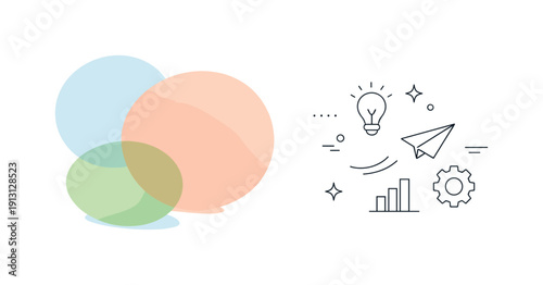 Abstract soft gradient. Rounded gradient shapes overlapping subtly with lots of breathing room. Modern, elegant visual for creative and tech