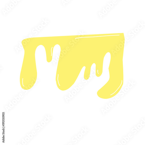 Liquid drips or liquid sauce drop. Seamless drops of honey, Cheese, syrup, mustard, butter, yellow paint, ink. Vector ilustration