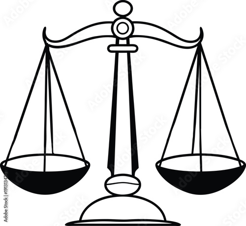 Balance concept silhouette vector illustration