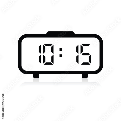 Quarter past ten digital clockface symbol with bold numbers for high contrast mobile notification and UI icons