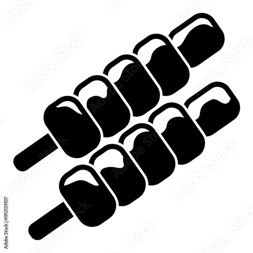 Icon of satay meat with melted sauce