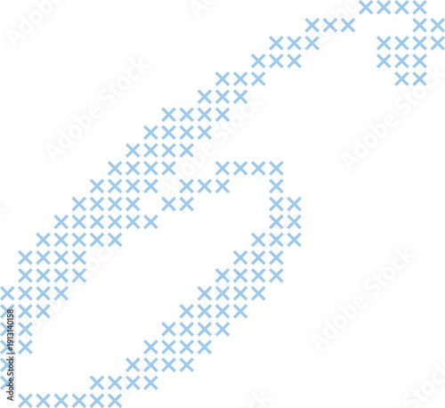 Cross Stitch Style Calligraphy Alphabet With Cursive Script Number 6 Elegant Vintage Hand Lettered Typography Font Illustration