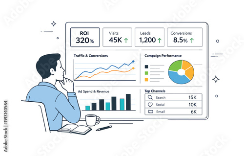 Marketing Analytics Dashboard. Tracking marketing ROI and campai