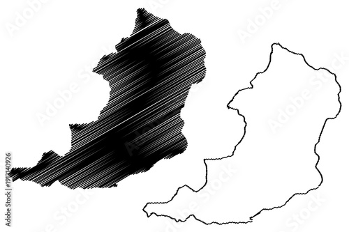 Oudomxay Province (Lao People's Democratic Republic, Muang Lao, Provinces of Laos) map vector illustration, scribble sketch Oudomxai or Moung Xa map