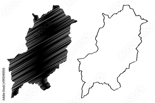 Luang Prabang Province (Lao People's Democratic Republic, Muang Lao, Provinces of Laos) map vector illustration, scribble sketch Louangphabang map