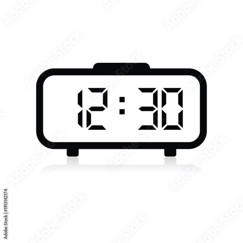 12:30 clock icon line design for time scheduling appointment reminder and midday midnight display.