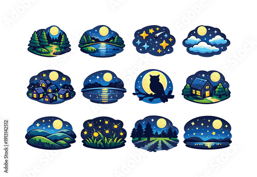 Moonlit Night Icons.