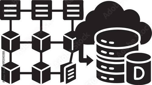 Cloud database storage system with connected servers and data transfer