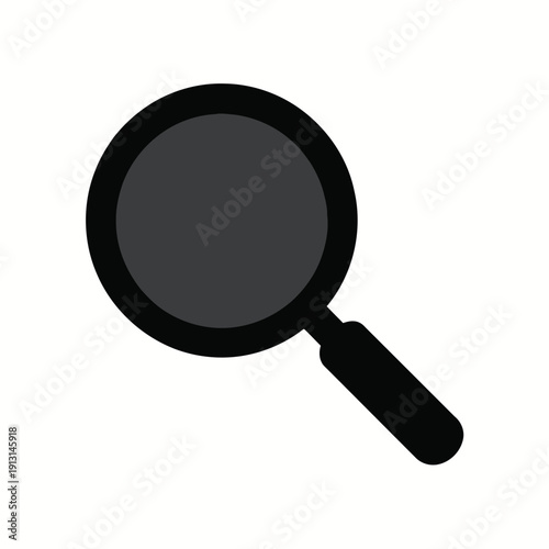 Black magnifying glass icon isolated on transparent background