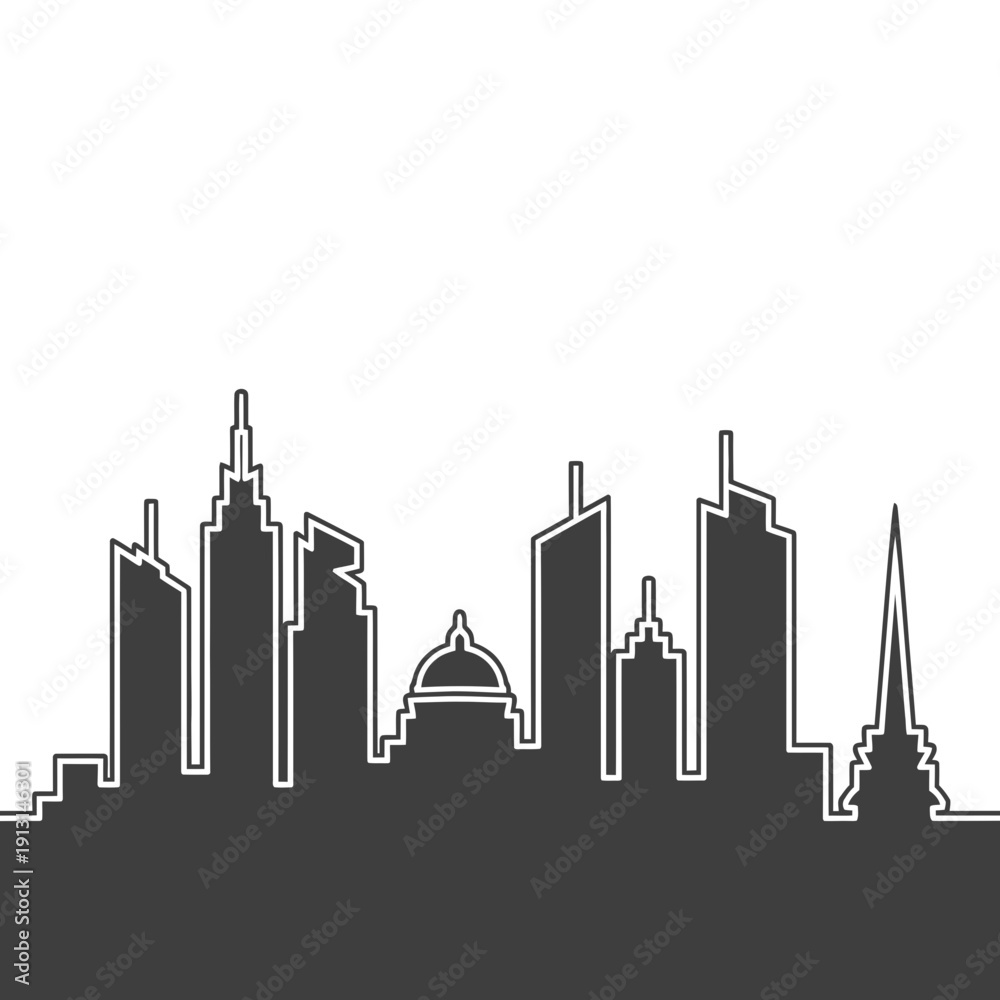 Obraz premium Modern City Skyline Silhouette 1.