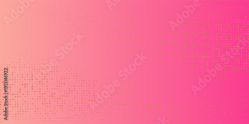 Pink orange polka dots gradient halftone background. Pop art cartoon dot texture with comic graphic design, Horizontal abstract pattern wall for cover digital technology.