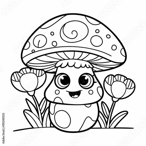 A outline drawing of a mushrooms vegetable for kids drawing book
Hand drawn mushroom outline illustration
Mushroom outline illustration