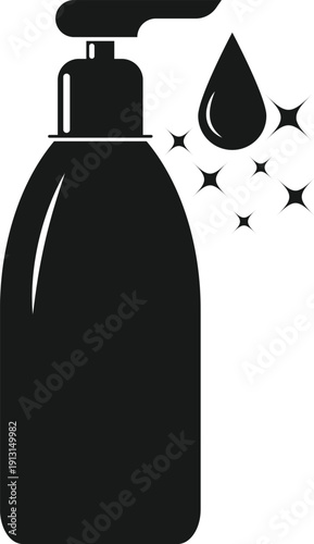 Liquid Soap or Sanitizer Dispenser Icon – Outline Vector Design