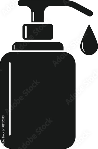 Disinfectant Pump Bottle Icon – Clean Hygiene Symbol Vector