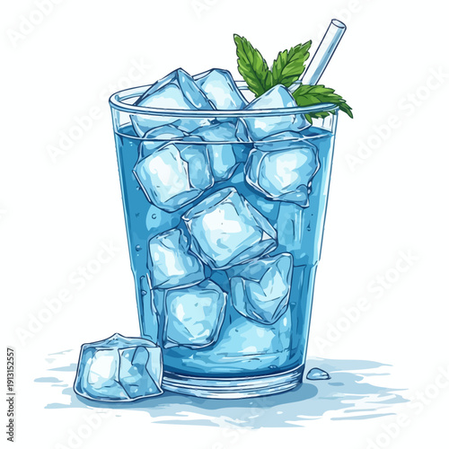 very fresh drink with ice design