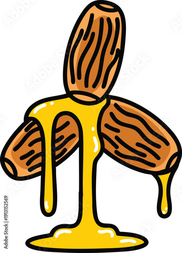 Banana and Nuts with Melting Syrup