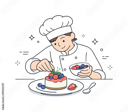 Elegant Dessert Garnishing. Food garnishing