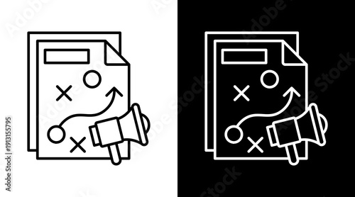 Strategy  White Icon Set Design