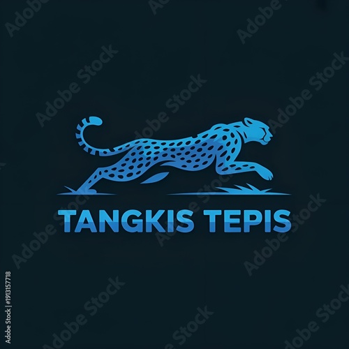leopard print on blue background