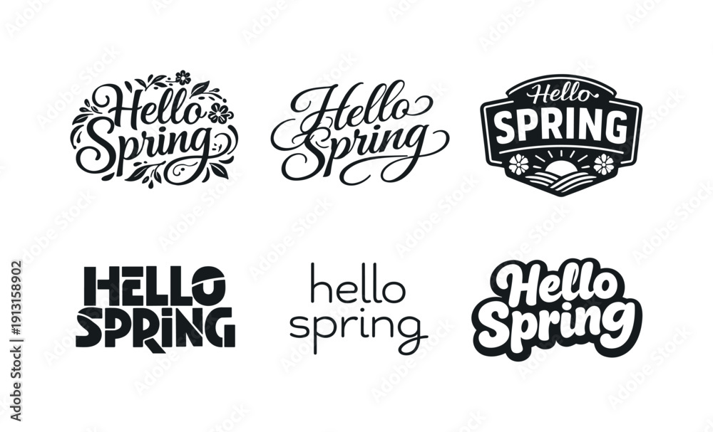 Fototapeta premium Image Generation. Inspired by the season. Set lettering. harmonious lettering variations of the same emblematic concept, each with different artistic