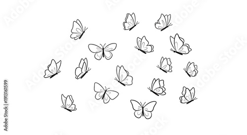 A group of butterflies flying together in a circular formation