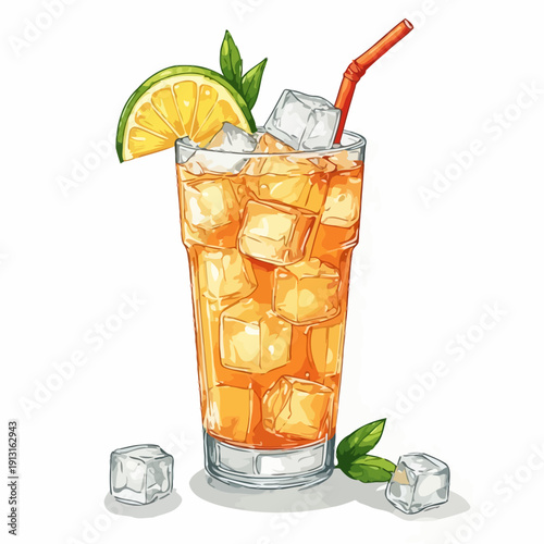 Syrup Drink With Ice Design