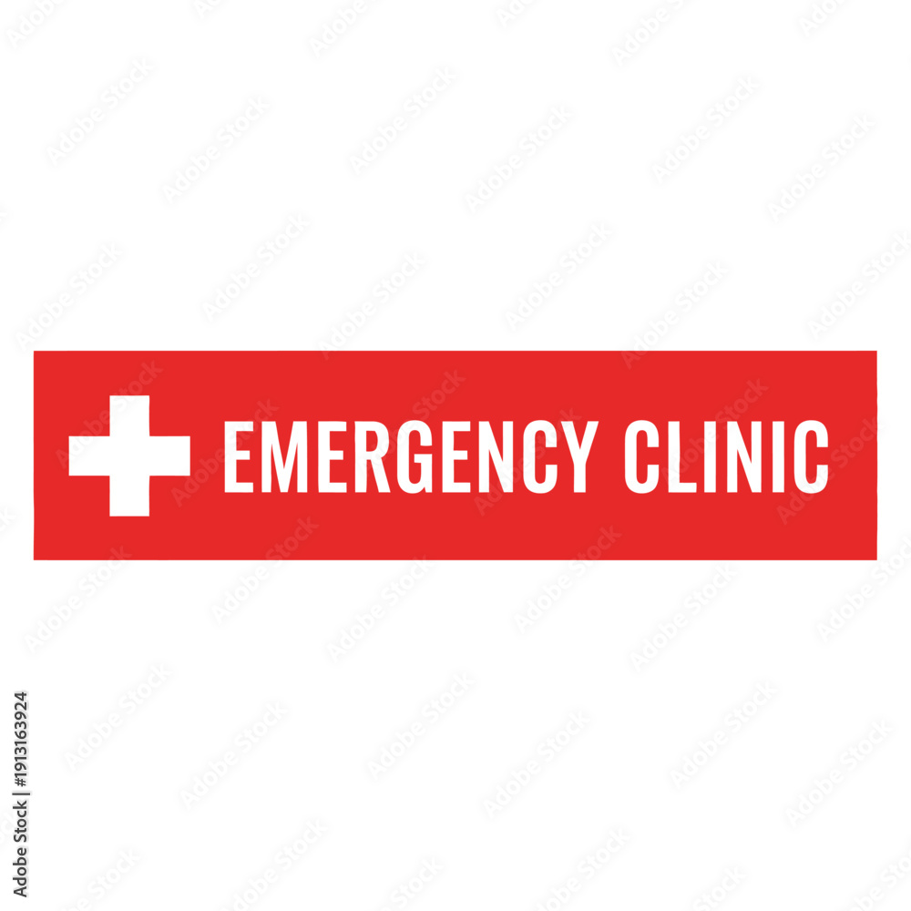 Fototapeta premium Emergency Clinic Sign with Medical Cross - Urgent Care Healthcare Symbol