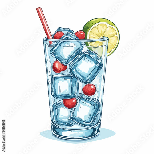 Syrup Drink With Ice Design