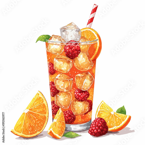 Syrup Drink With Ice Design