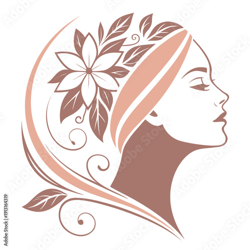 Elegant logo design featuring a woman s silhouette representing beauty wellness and a calming spa experience for modern brands