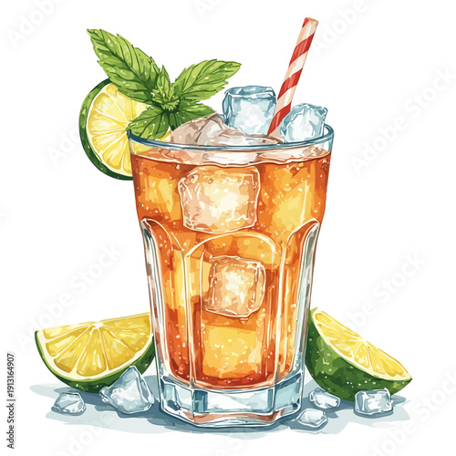 Syrup Drink With Ice Design