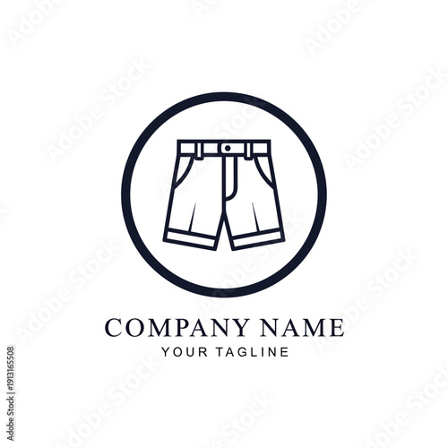 Shorts Icon Logo Design Template.