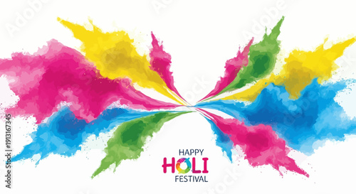 Colorful Holi Festival Celebration with Powder.