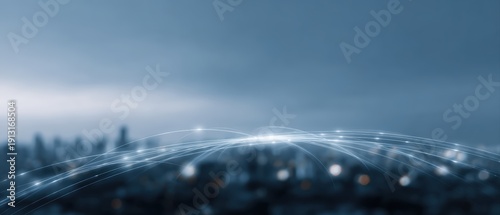 Panel kuchenny z motywem Wireless network connection concept with abstract Bangkok city background and digital data flow