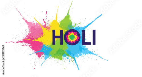 Holi festival colorful powder explosion.