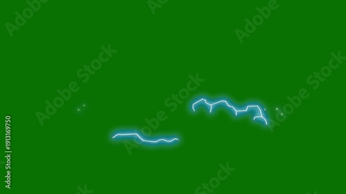 Hand-drawn electric lightning FX animation on green screen, featuring glowing thunder arcs, energy spark bursts, and flash explosion overlays. Ideal for VFX, anime scenes, or game power intros