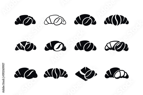 Creating a "coffee and dessert" night for a casual, laid-back gathering. Icon set. Set Logo of Creating a "coffee and dessert" night for a