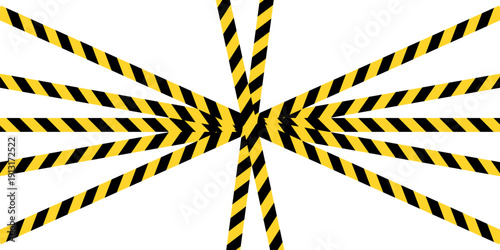 Yellow and black hazard safety stripes for traffic and construction warning, indicating danger or restricted areas.