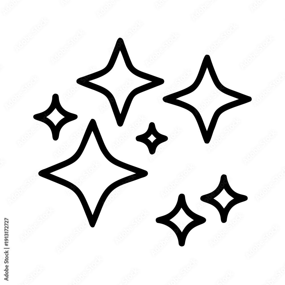 Obraz premium Sparkle vector icons set. Shine symbol illustration. star sign collection. 